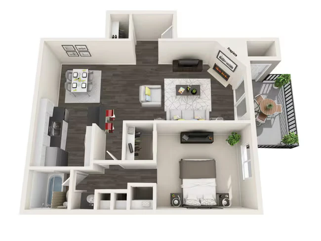 One Bedroom 222 floor plan